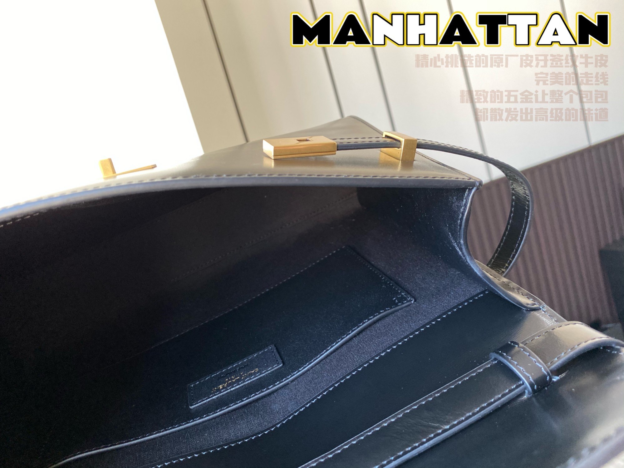 MANHATTAN SHOULDER BAG IN CANVAS AND LEATHER