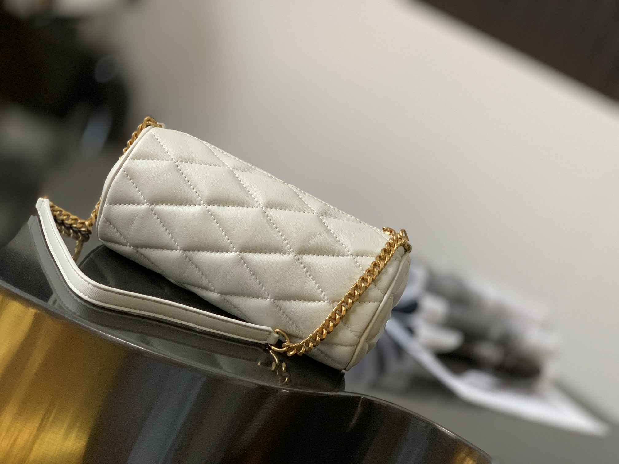 SADE MINI TUBE BAG IN QUILTED LAMBSKIN