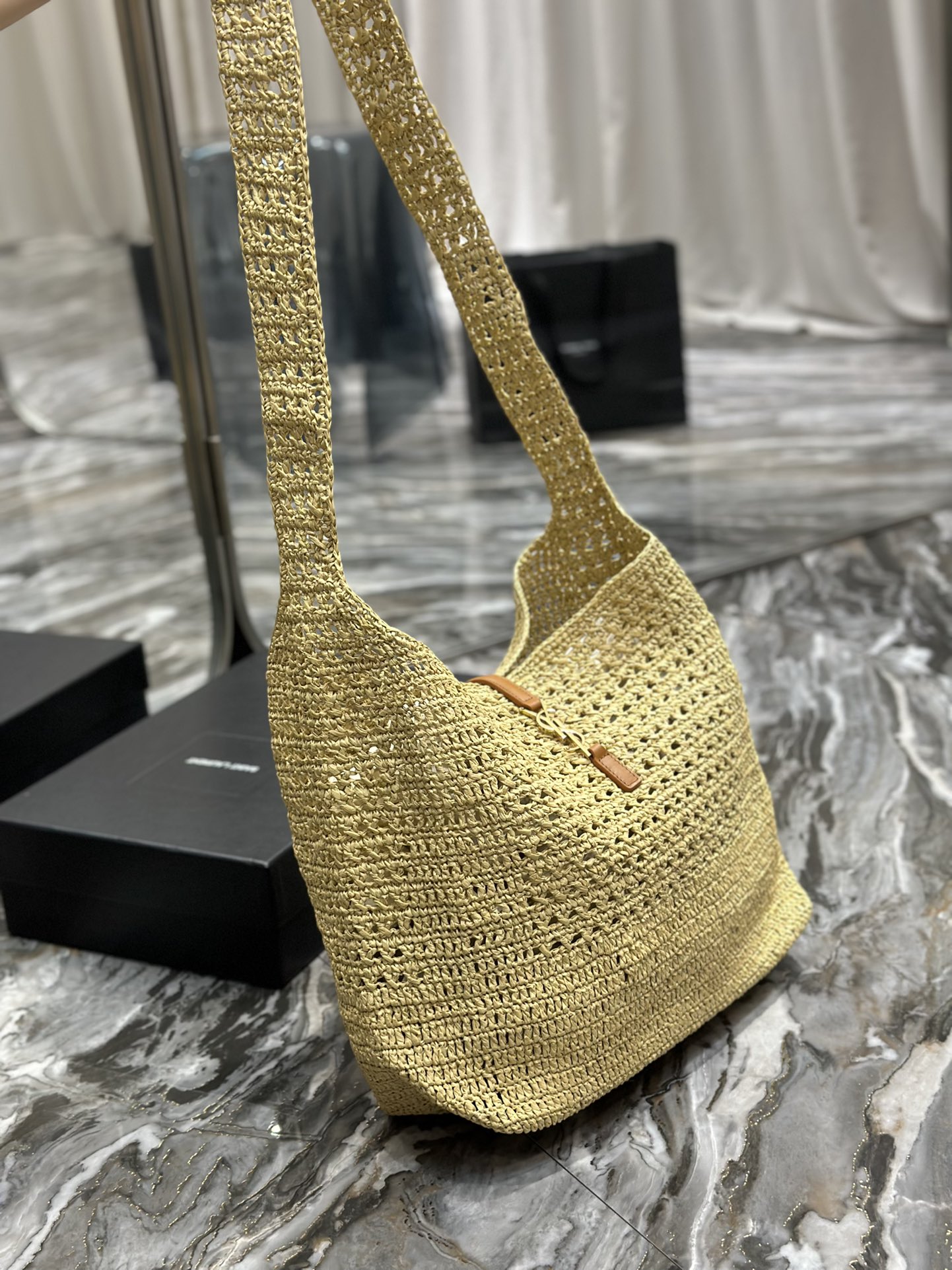 PARIS VII LARGE FLAT HOBO BAG