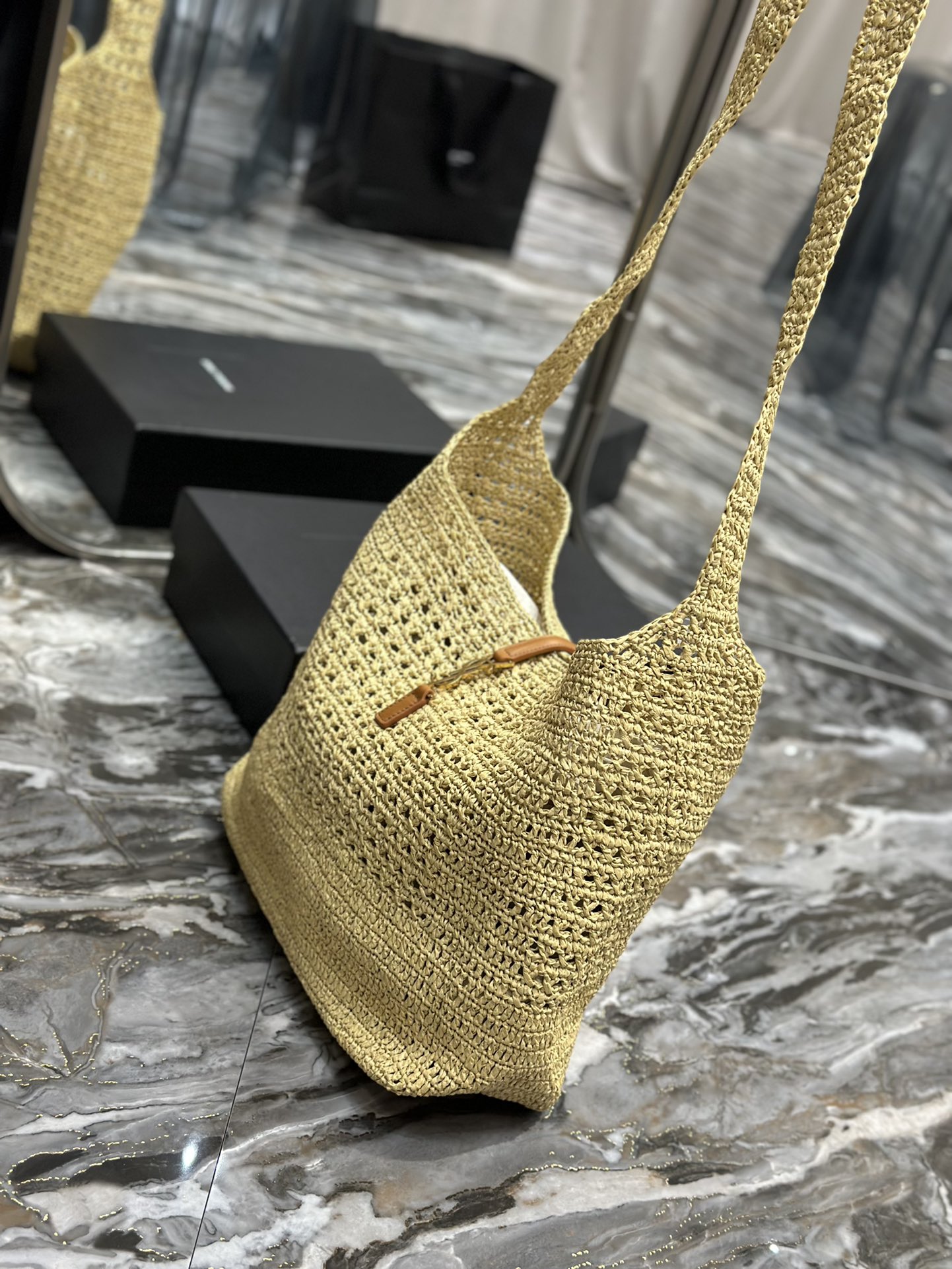 PARIS VII LARGE FLAT HOBO BAG