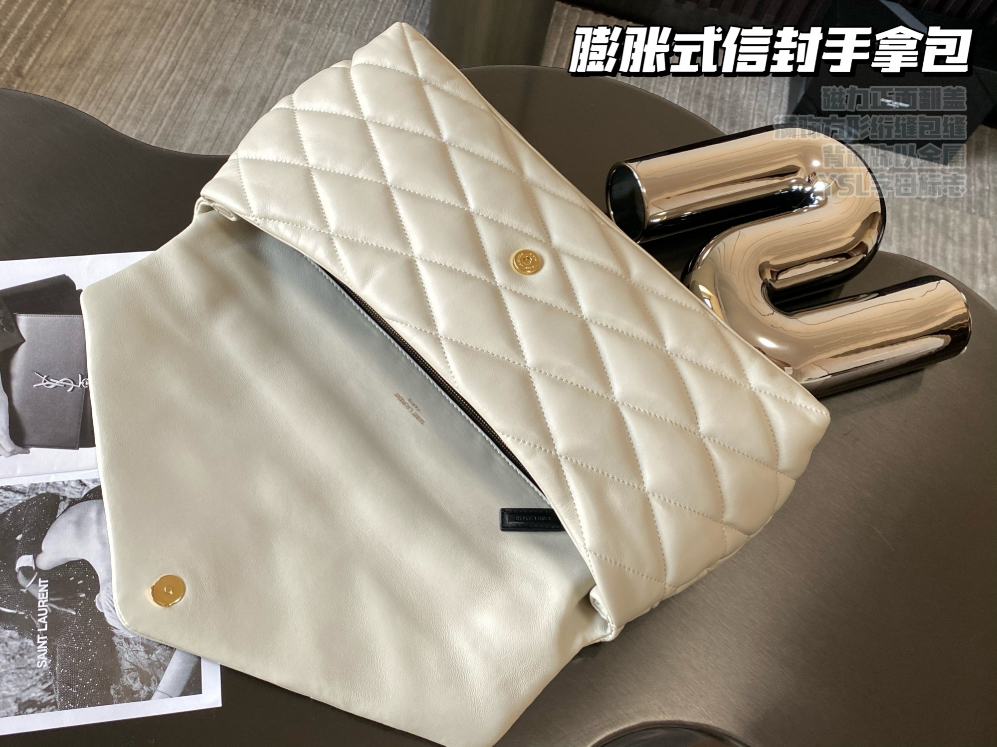 SADE LARGE CLUTCH IN SATIN