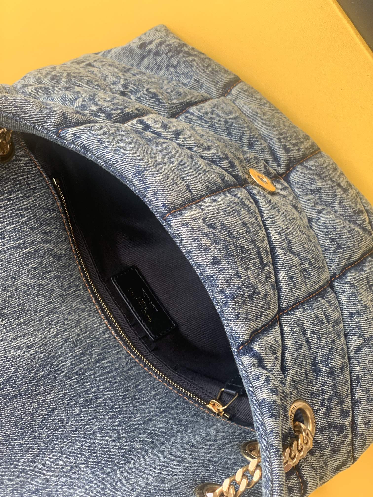 PUFFER TOY BAG IN CANVAS AND SMOOTH LEATHER