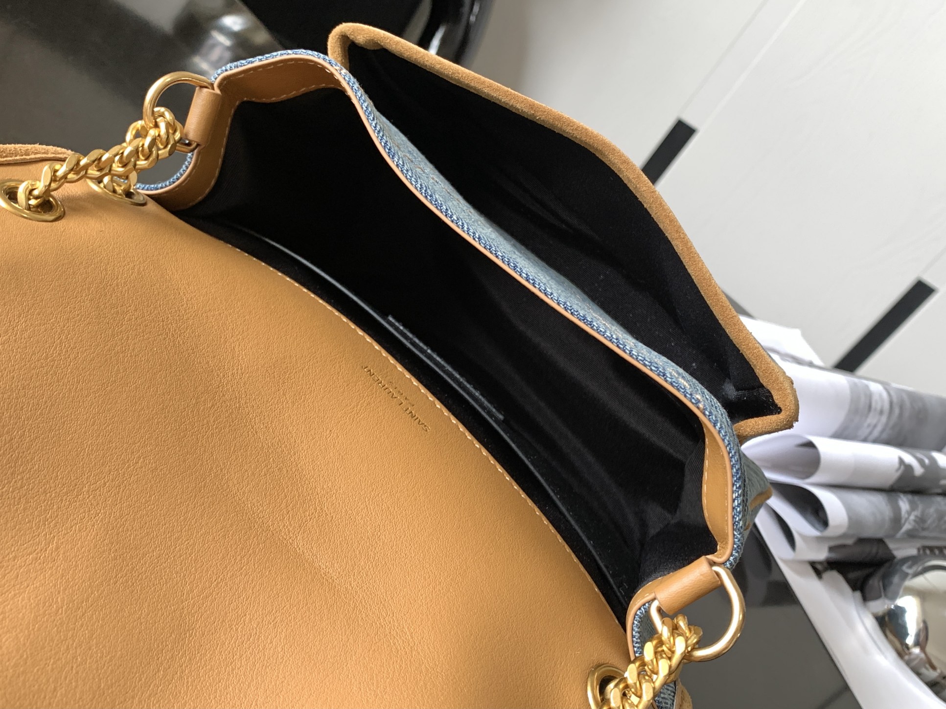 NIKI BABY CHAIN BAG IN CROCODILE-EMBOSSED LEATHER