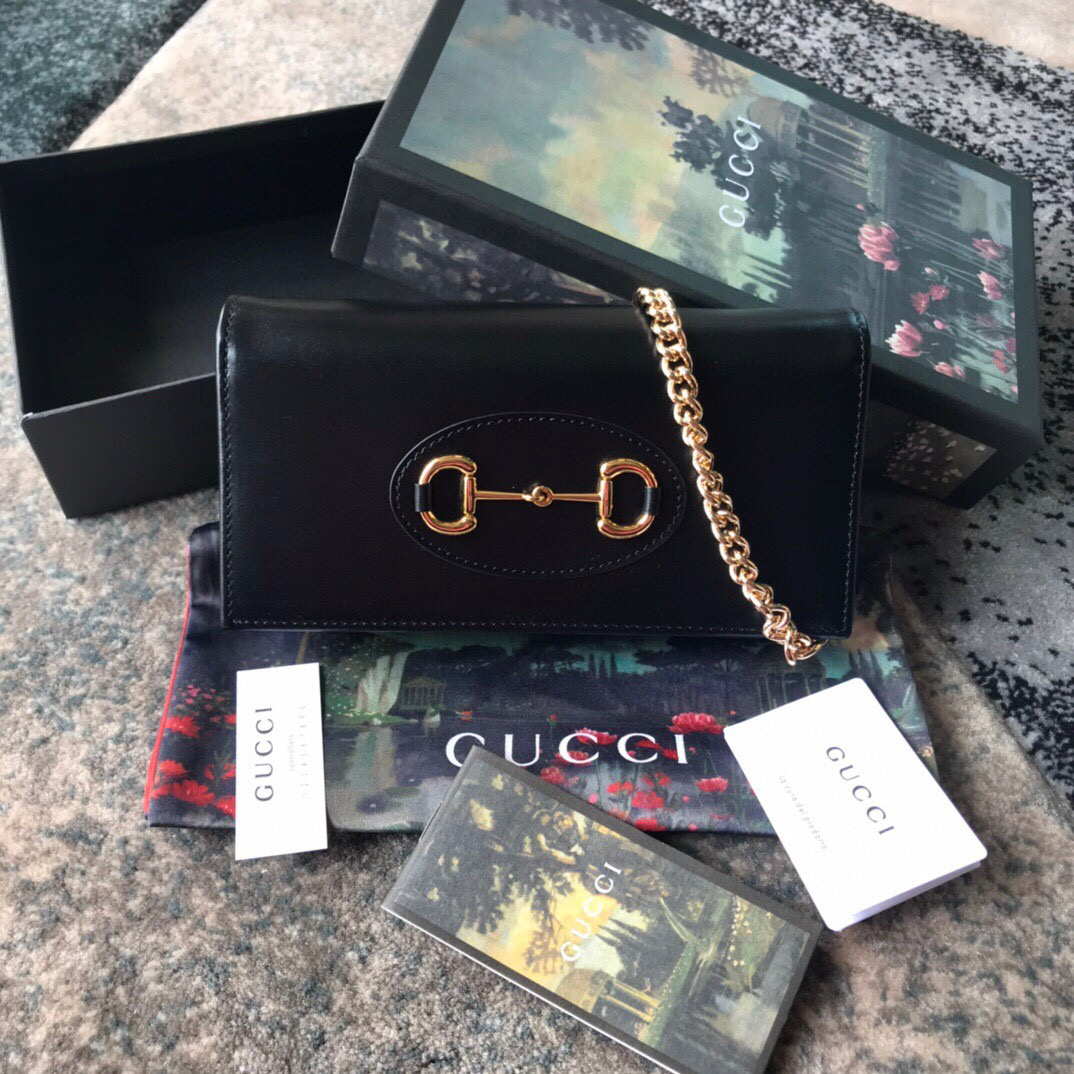 G*u*i horsebit 1955 wallet with chain