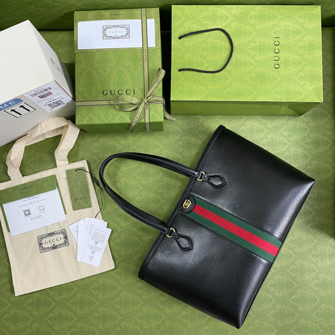 OPHIDIA Medium Tote bag in Black leather