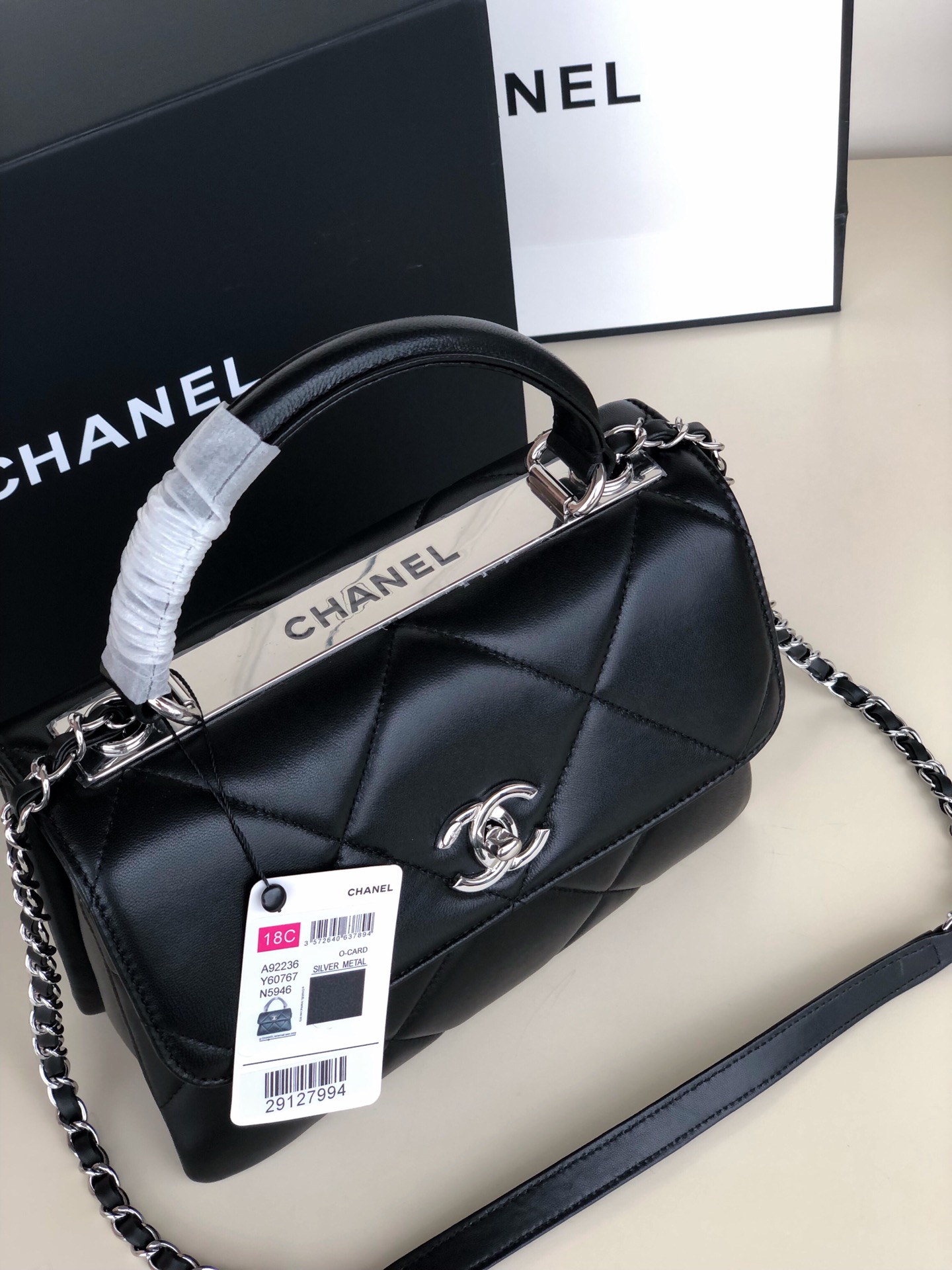 Ch*el trendy cc flap bag black