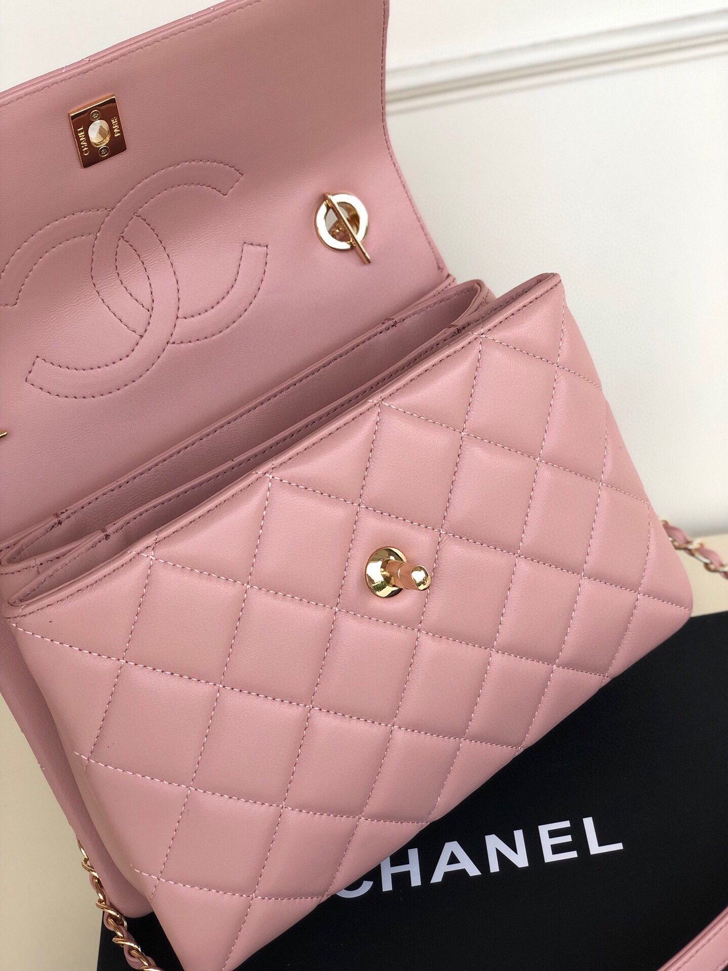 Ch*el trendy cc flap bag pink