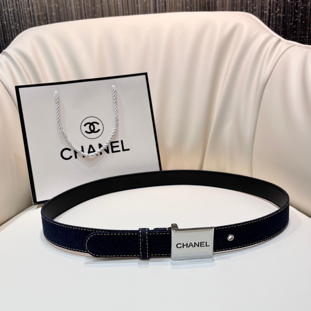 Ch*el pre-owned 1990s cc turn-lock denim belt