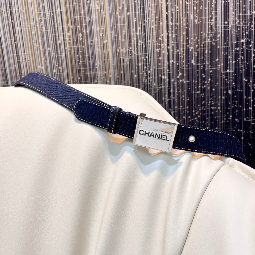 Ch*el pre-owned 1990s cc turn-lock denim belt