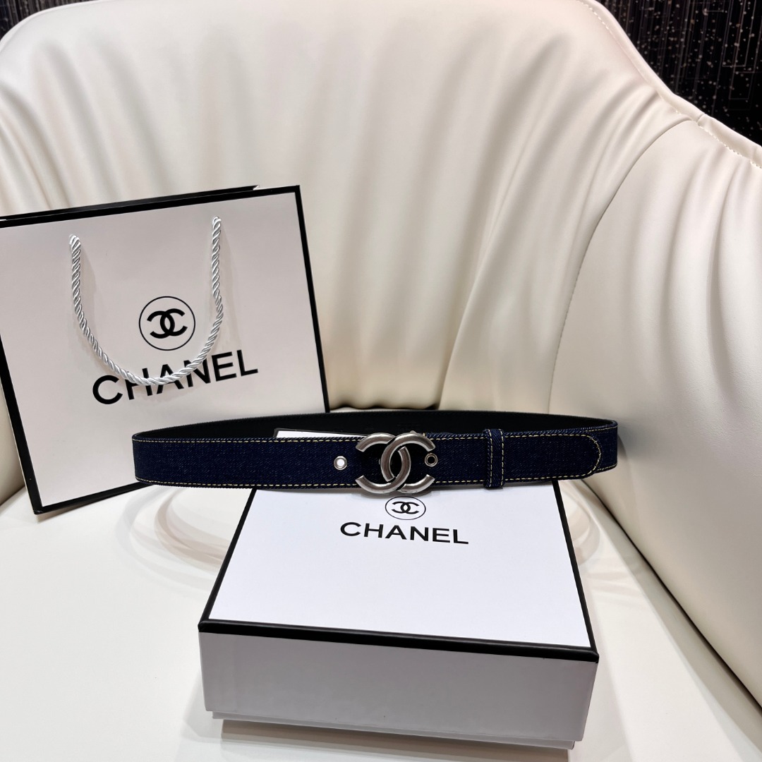 Ch*el pre-owned 1990s cc turn-lock denim belt