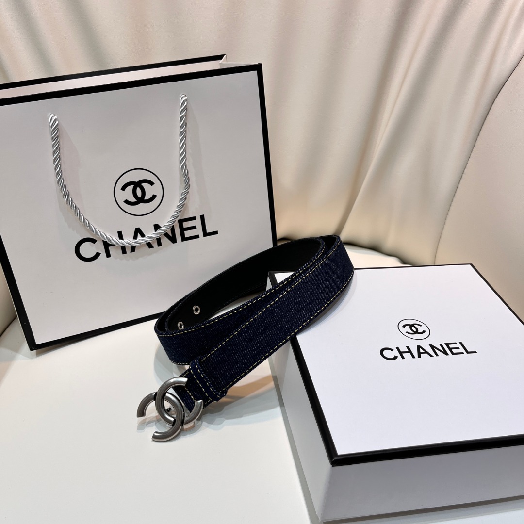 Ch*el pre-owned 1990s cc turn-lock denim belt