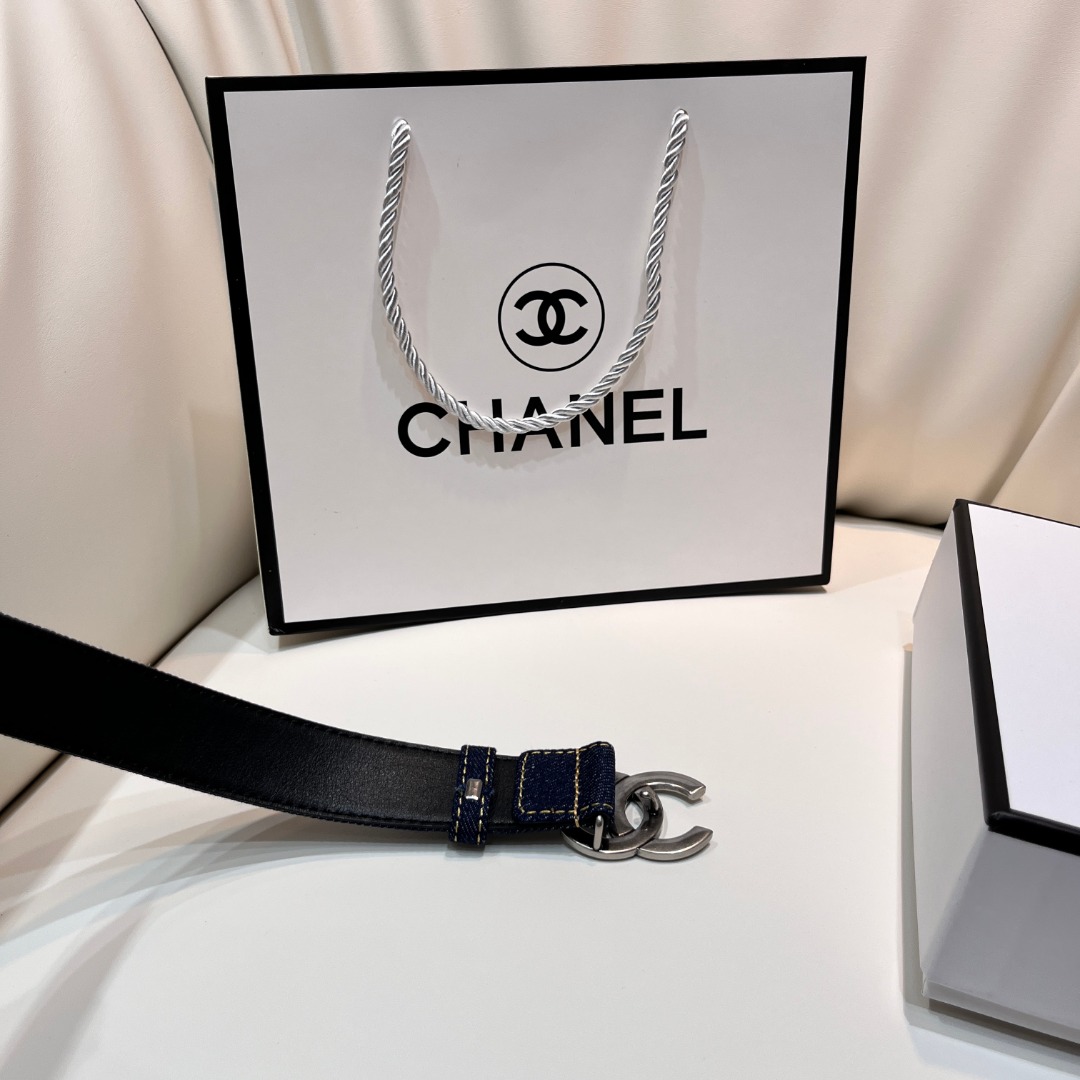Ch*el pre-owned 1990s cc turn-lock denim belt