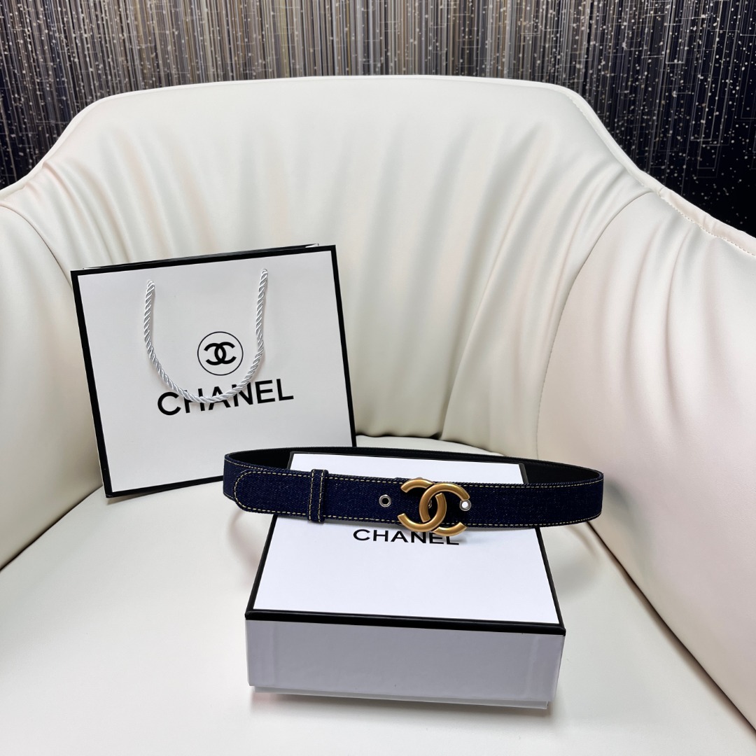 Ch*el pre-owned 1990s cc turn-lock denim belt