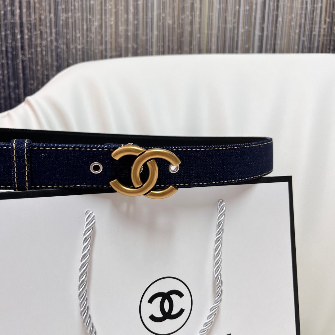 Ch*el pre-owned 1990s cc turn-lock denim belt