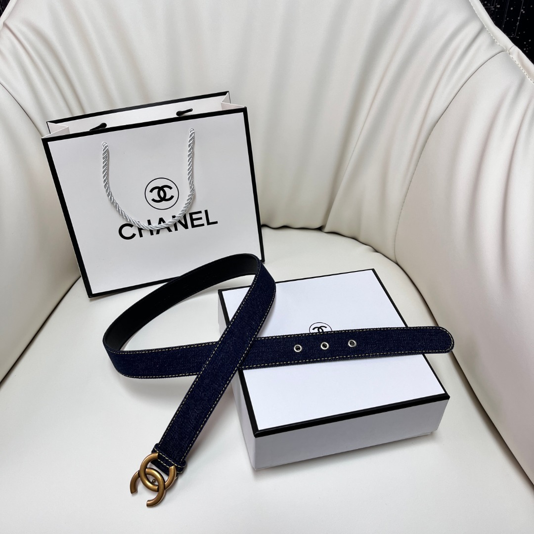 Ch*el pre-owned 1990s cc turn-lock denim belt