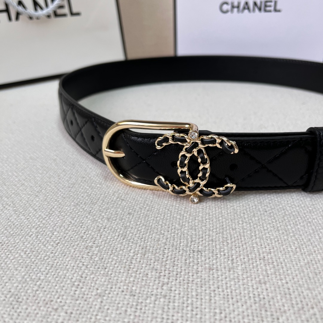 Ch*el leather belt
