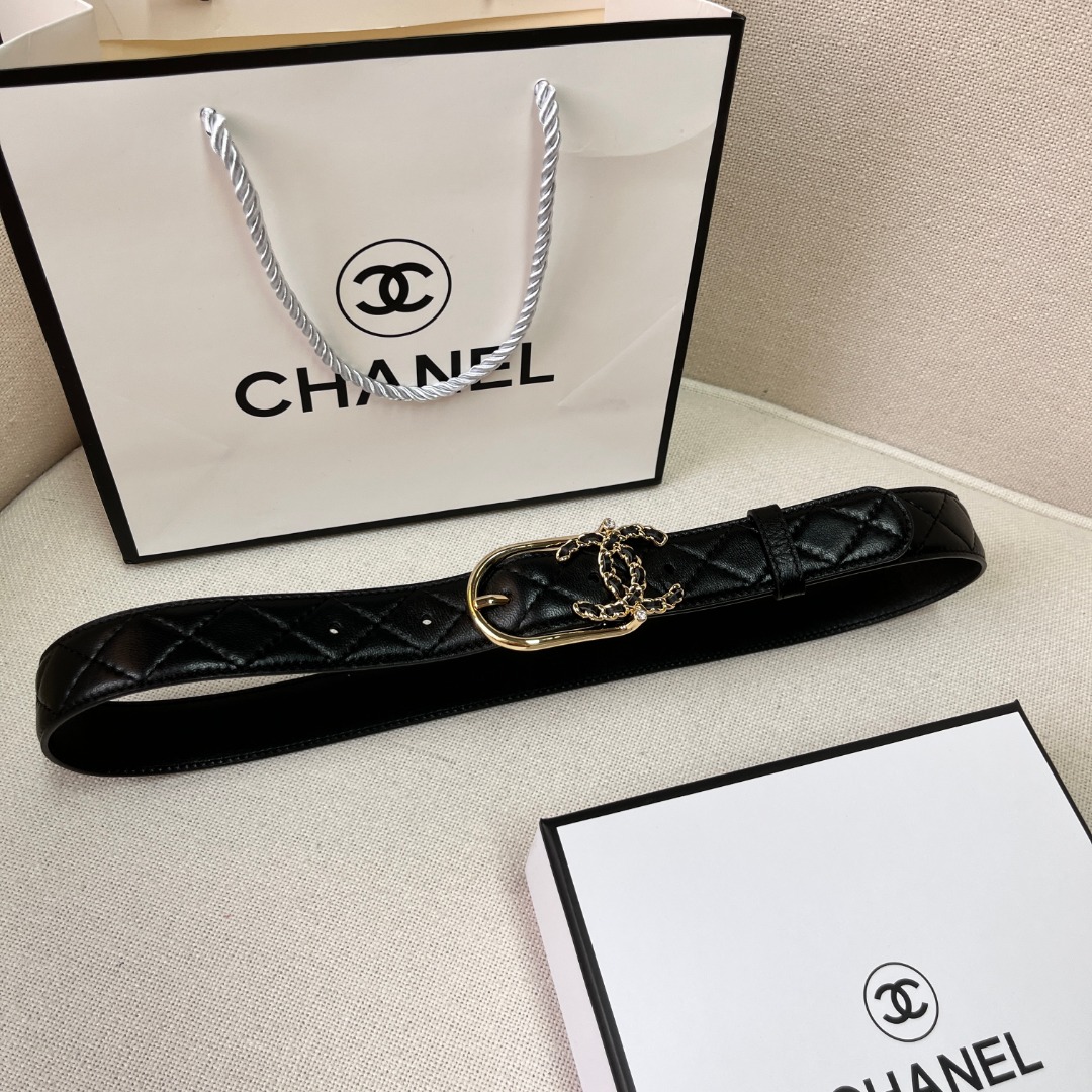 Ch*el leather belt