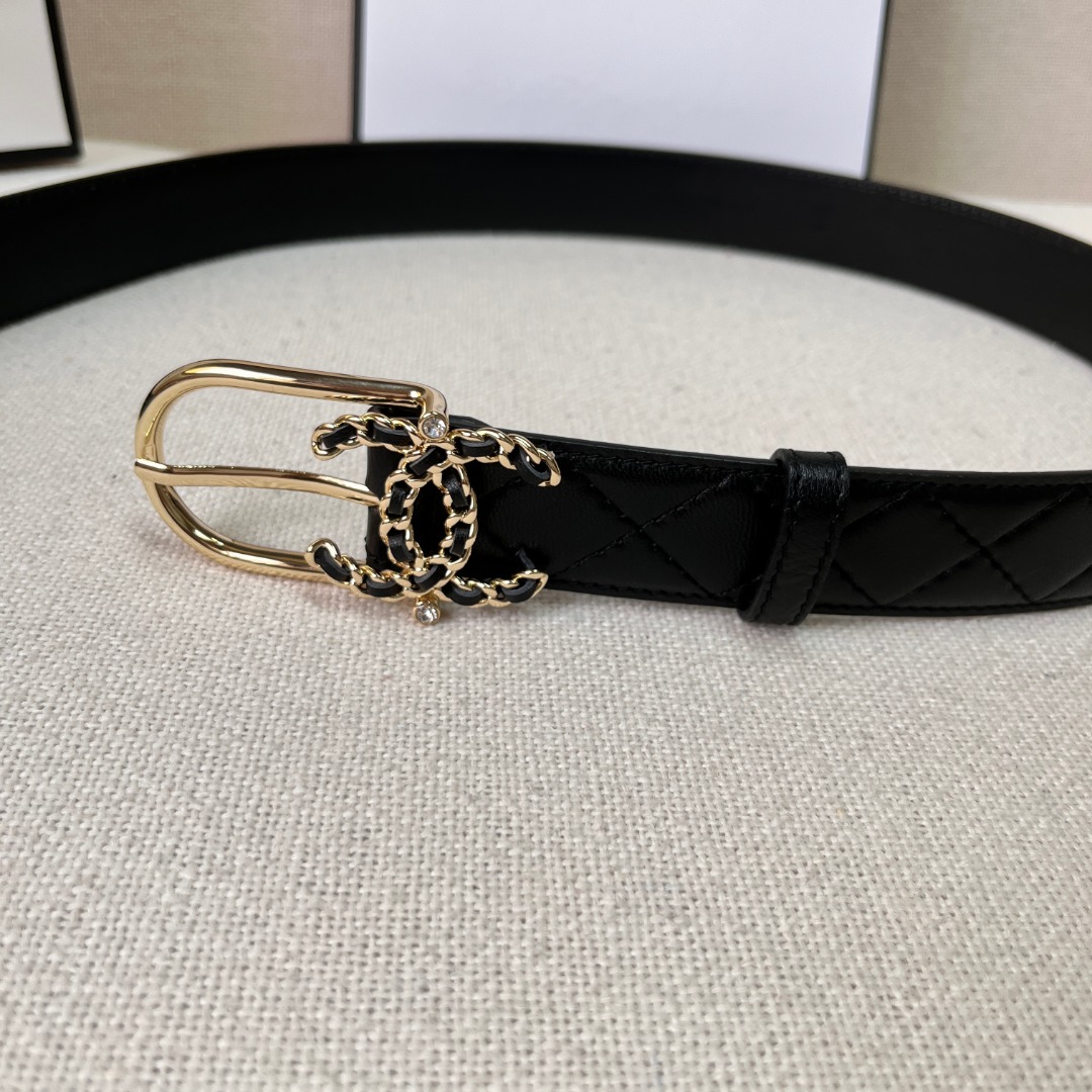 Ch*el leather belt