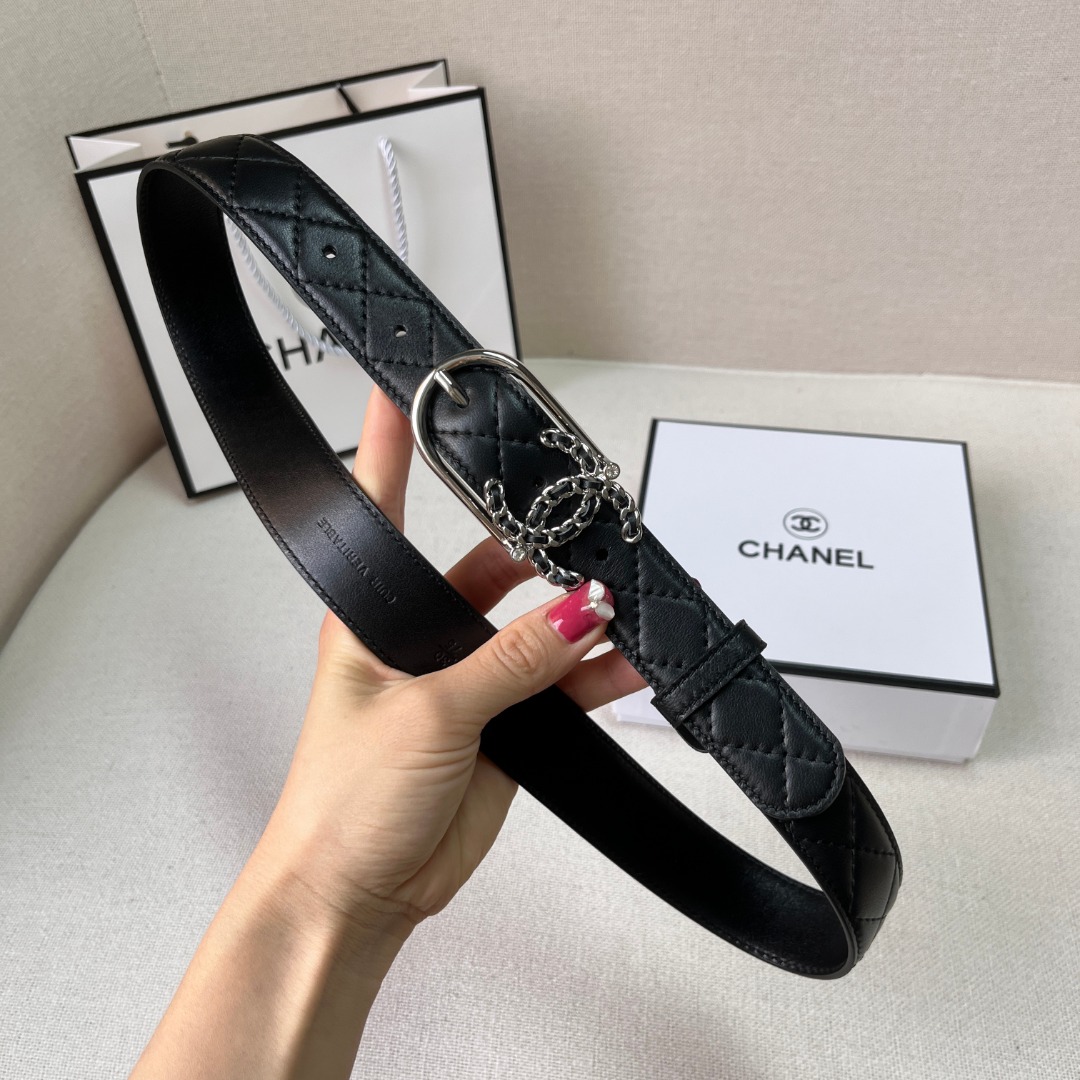 Ch*el leather belt