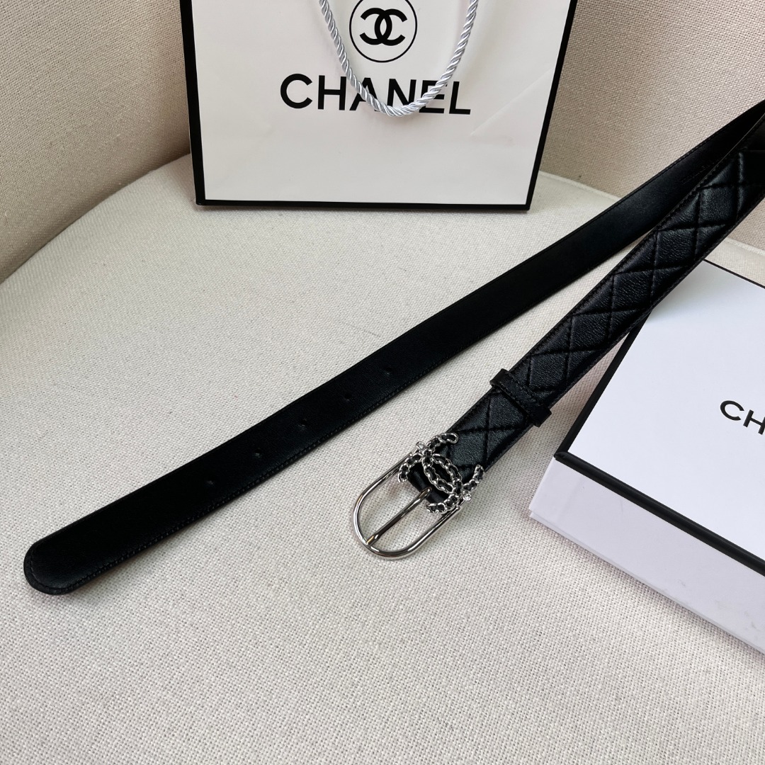 Ch*el leather belt