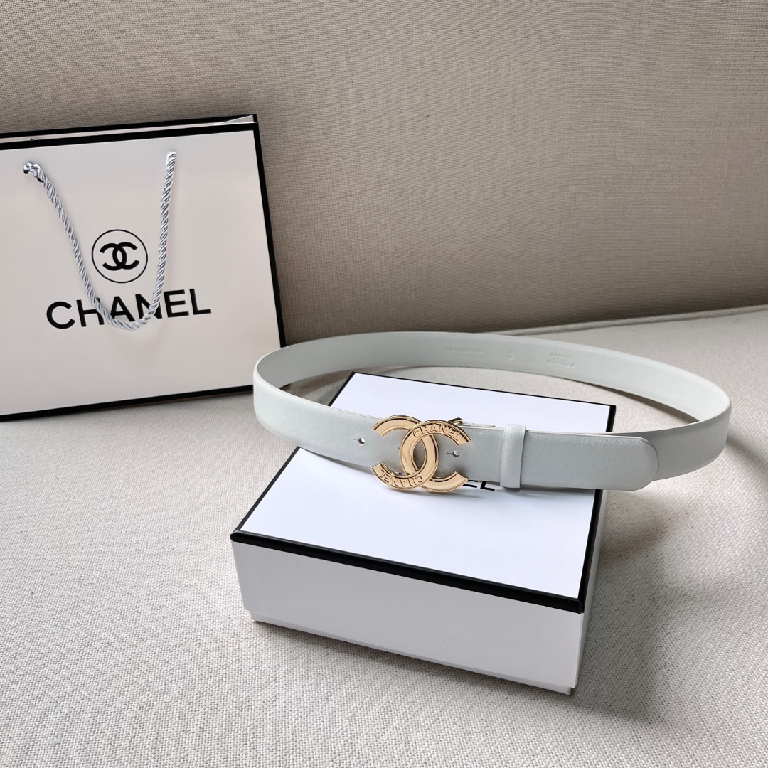 Ch*el cc logo leather belt