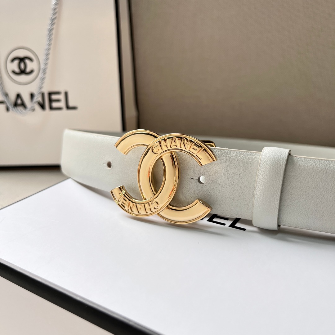 Ch*el cc logo leather belt