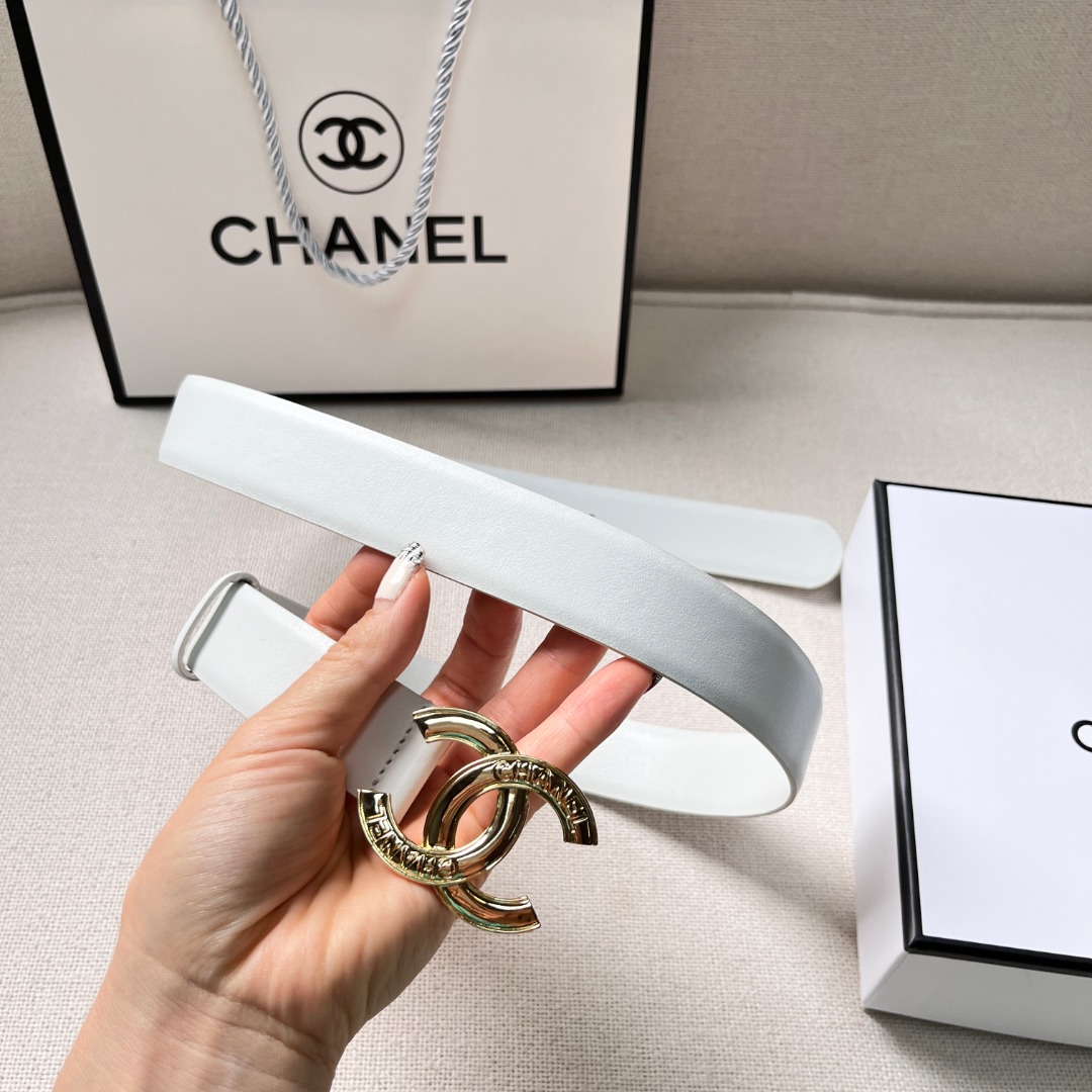Ch*el cc logo leather belt