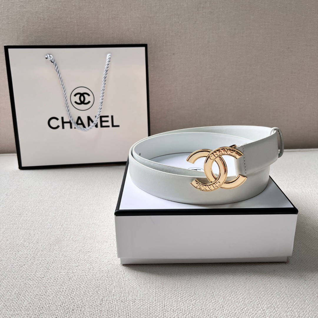 Ch*el cc logo leather belt