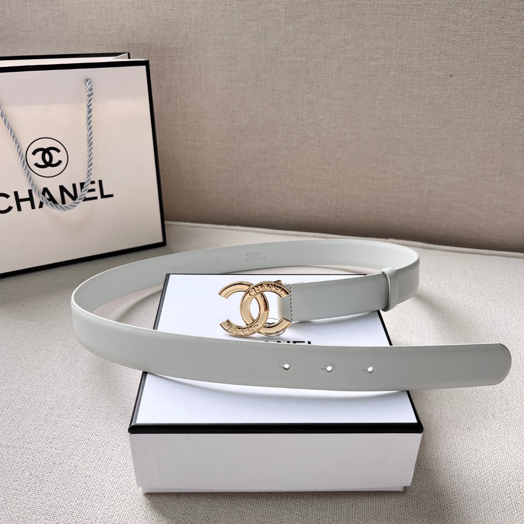 Ch*el cc logo leather belt