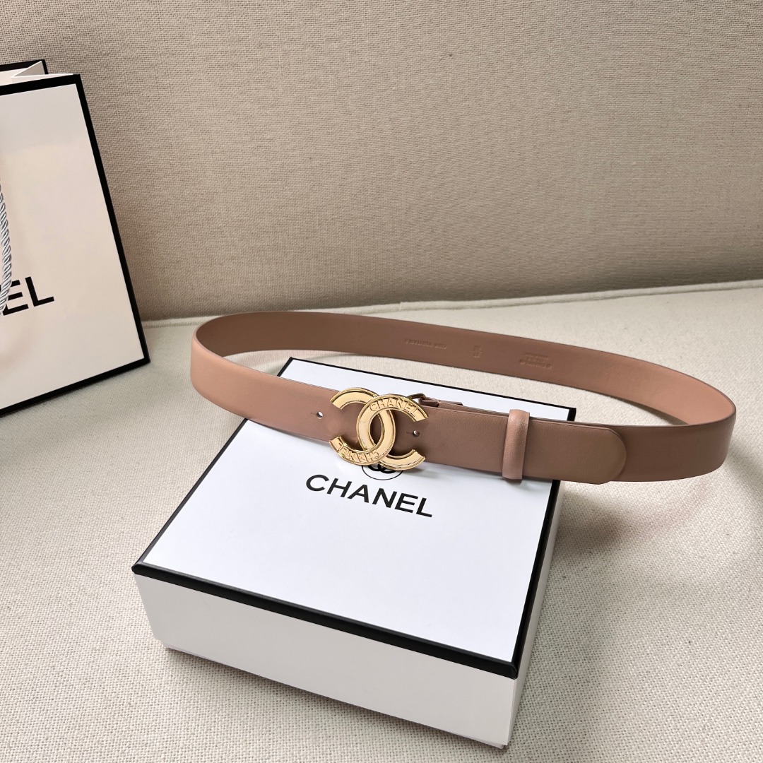 Ch*el cc logo leather belt