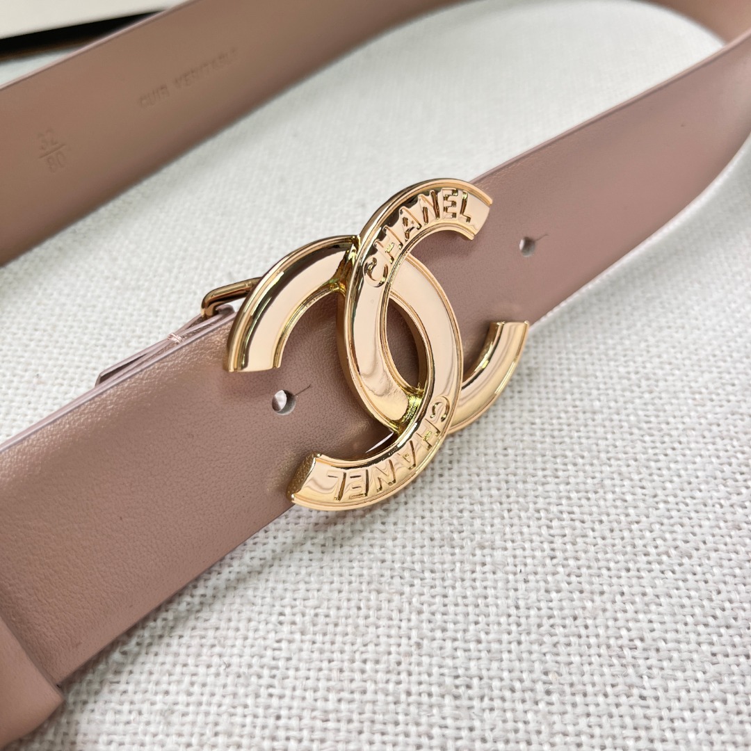 Ch*el cc logo leather belt