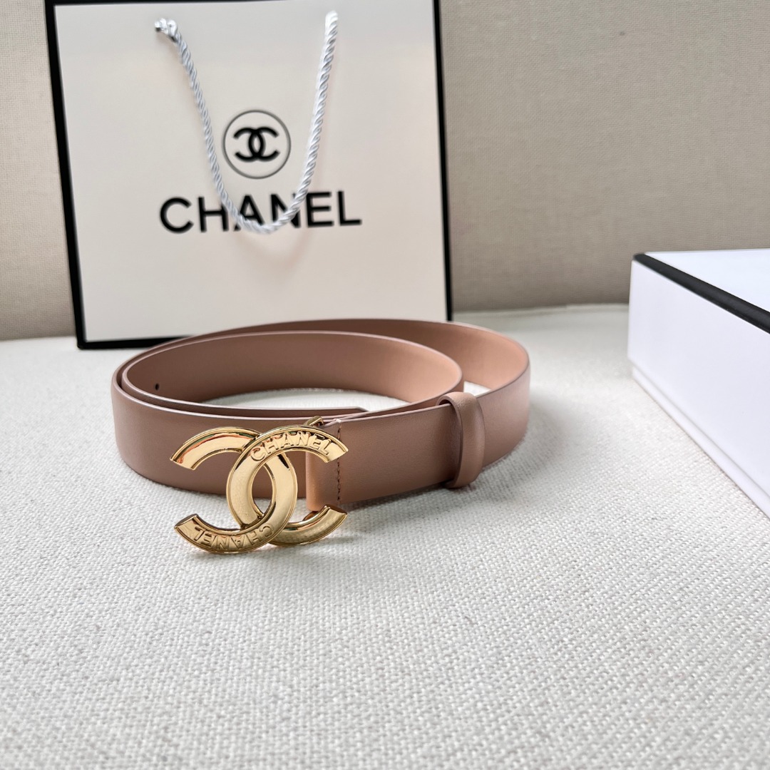 Ch*el cc logo leather belt