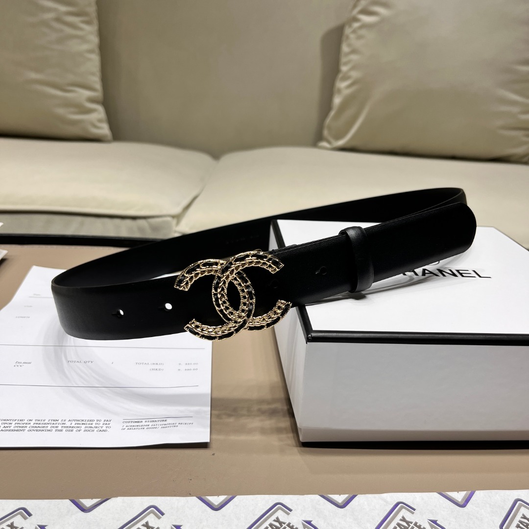 Ch*el leather belt