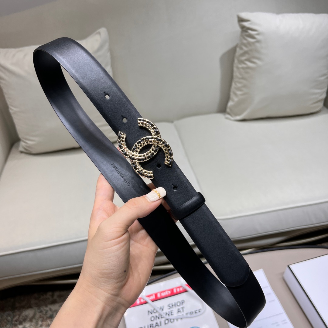 Ch*el leather belt