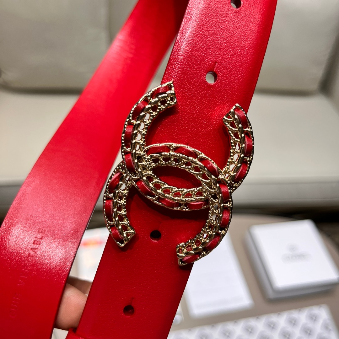 Ch*el leather belt