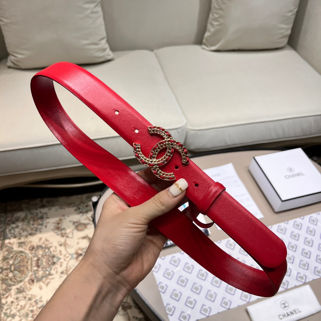 Ch*el leather belt