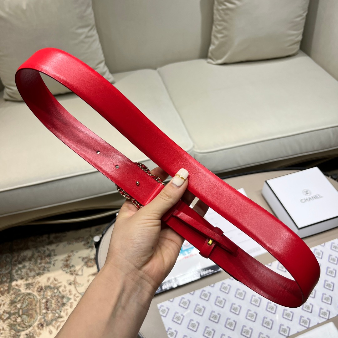 Ch*el leather belt