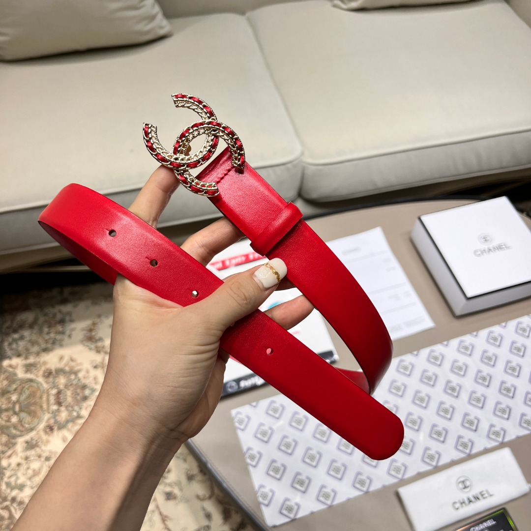 Ch*el leather belt