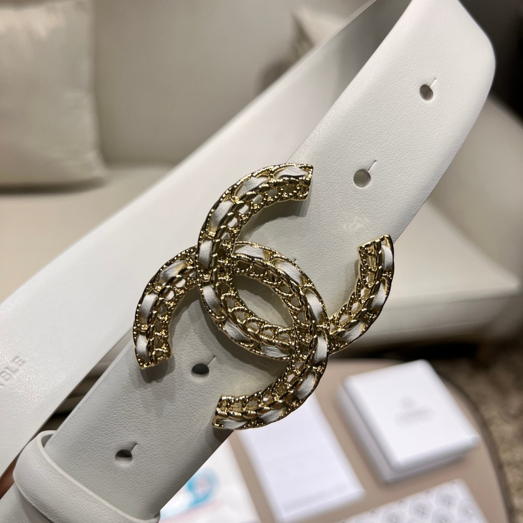 Ch*el leather belt