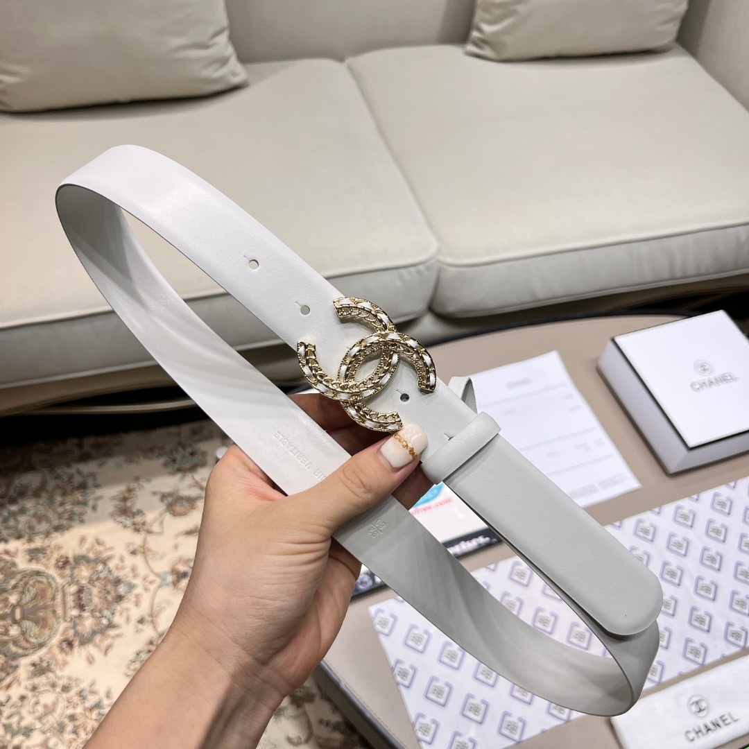 Ch*el leather belt