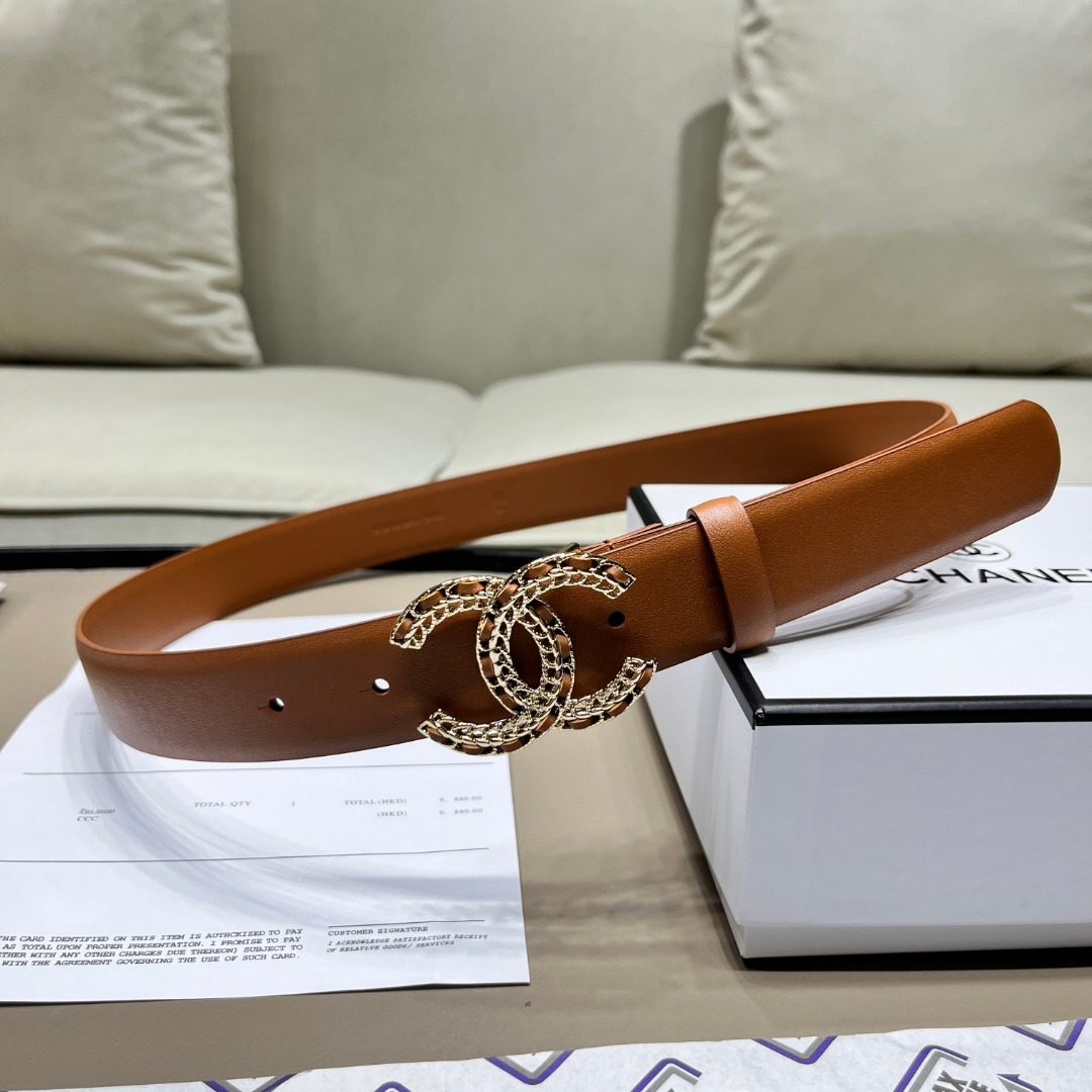 Ch*el leather belt