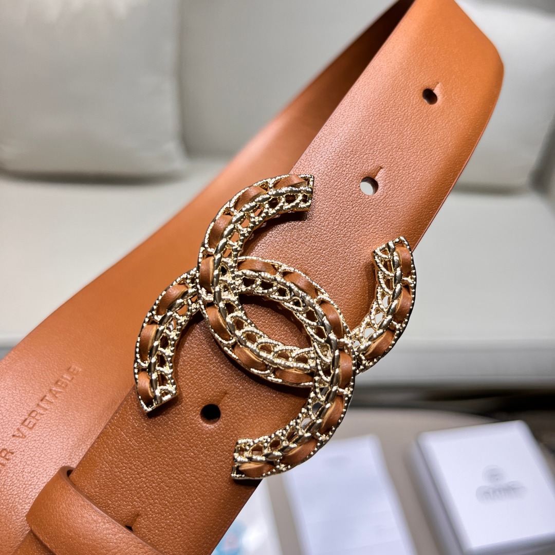 Ch*el leather belt