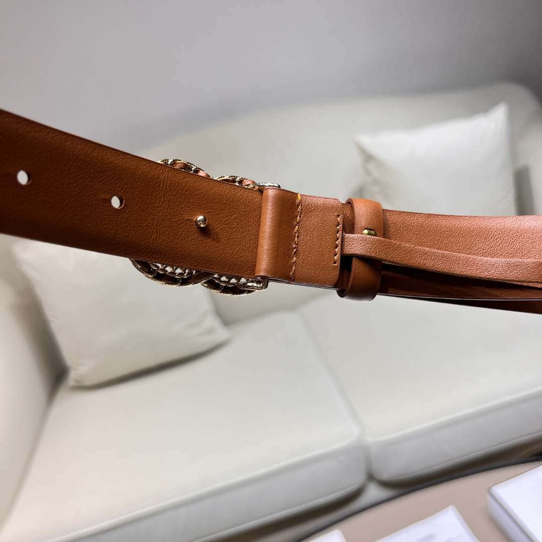 Ch*el leather belt