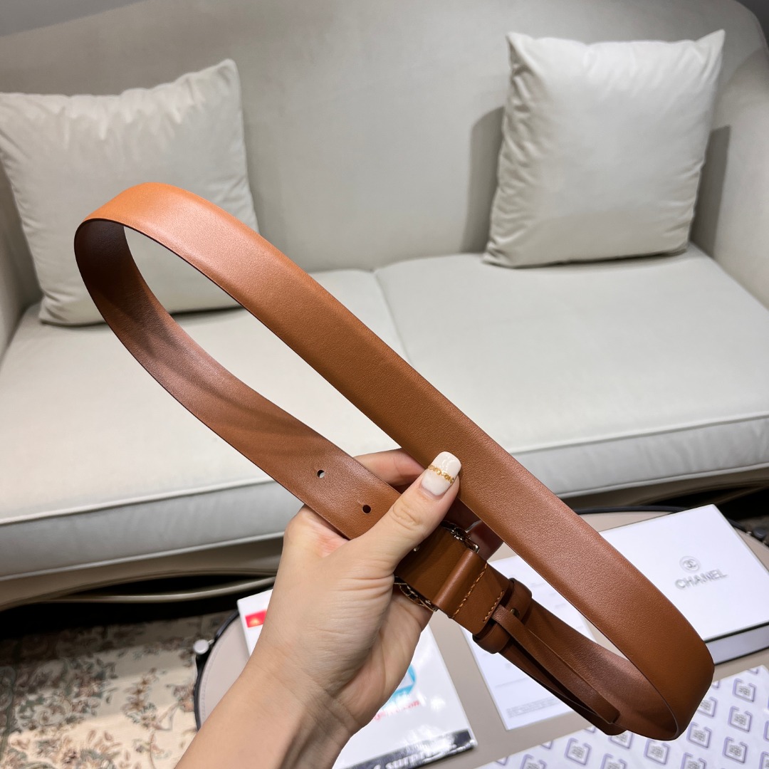 Ch*el leather belt