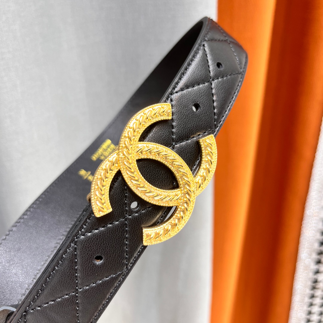 Ch*el leather belt
