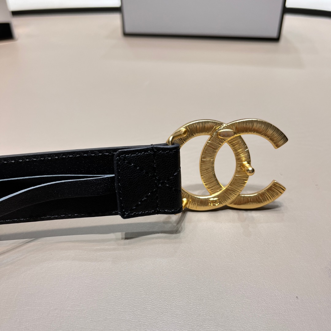Ch*el leather belt