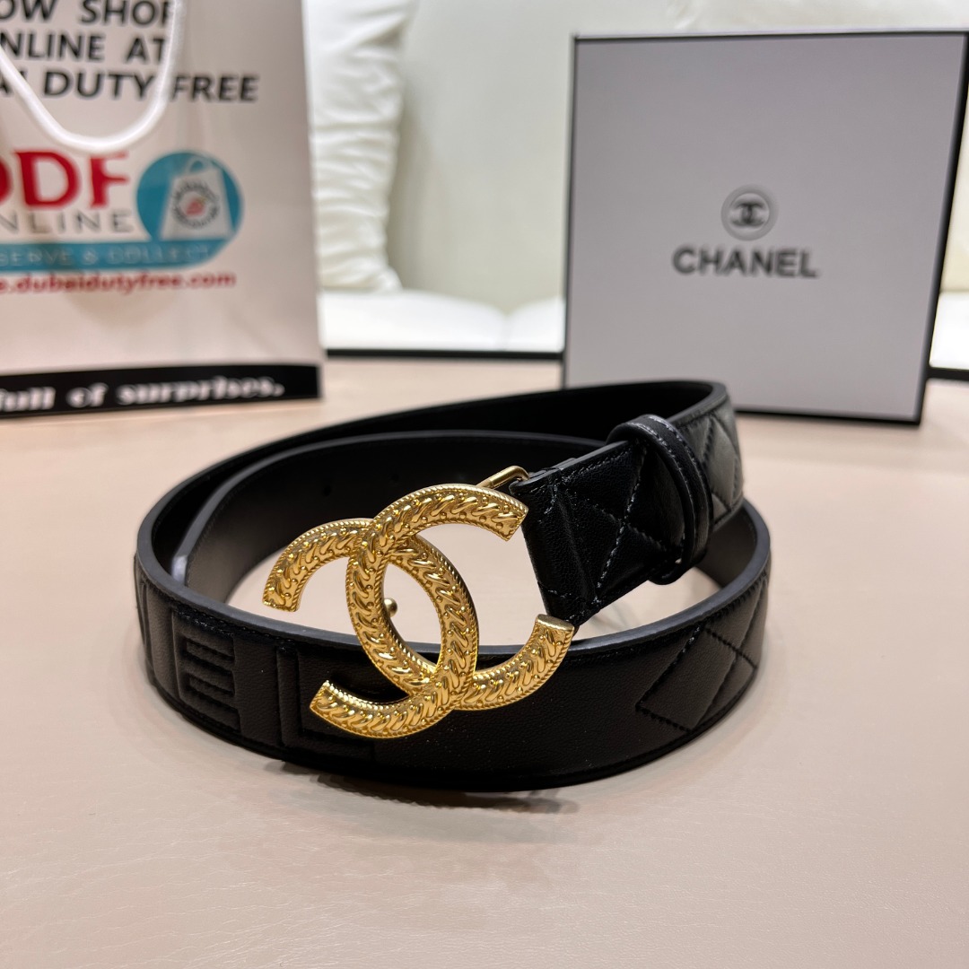 Ch*el leather belt