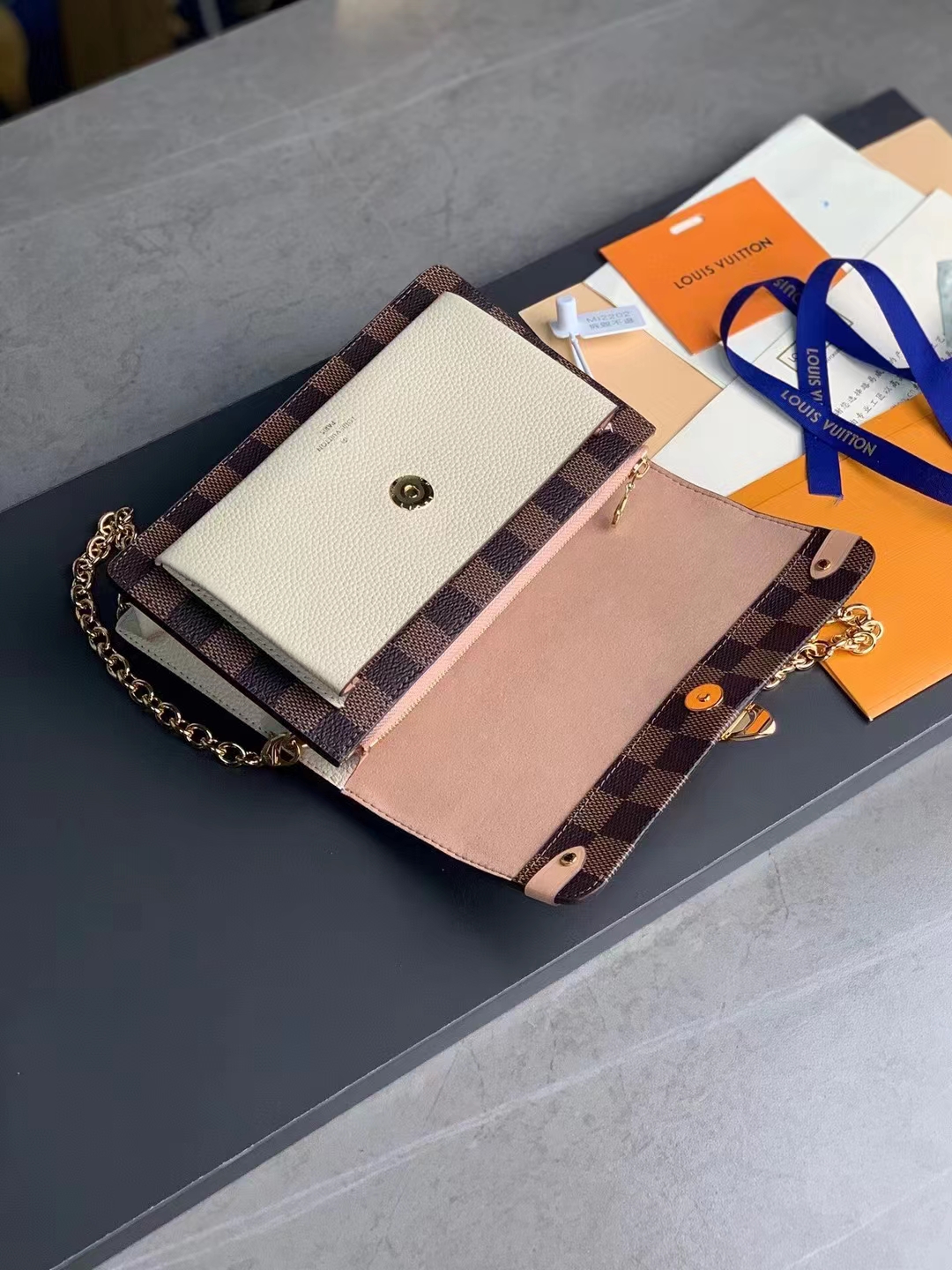 Vavin Chain Wallet NM Damier with Leather