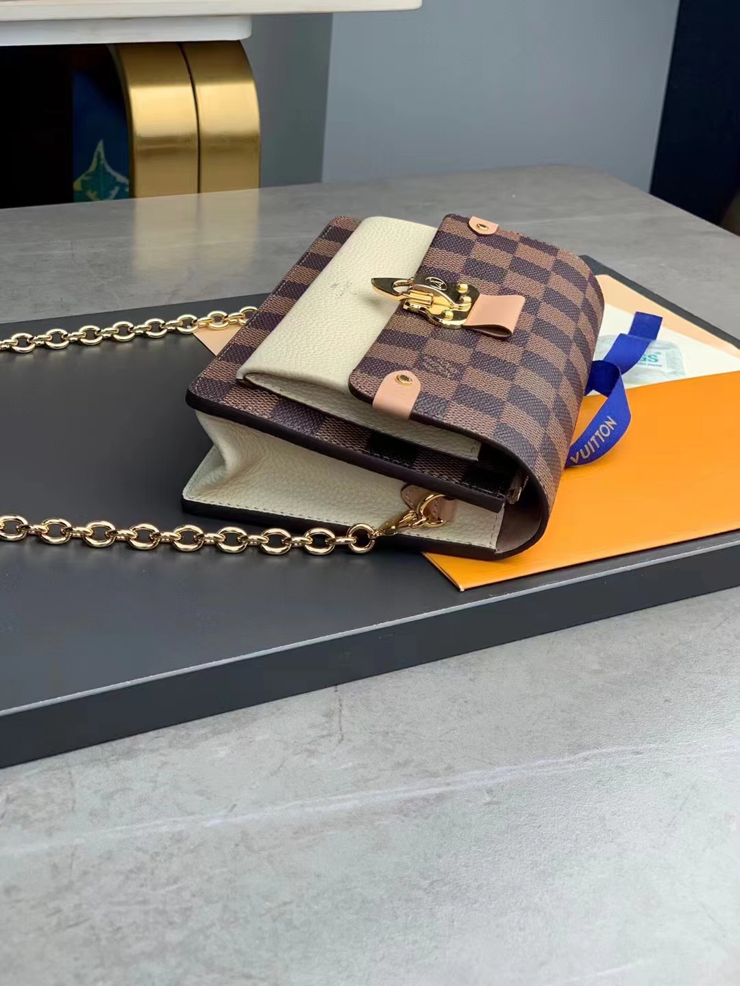 Vavin Chain Wallet NM Damier with Leather