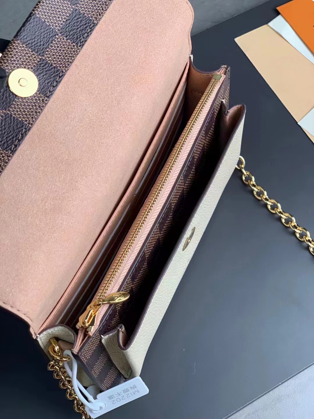 Vavin Chain Wallet NM Damier with Leather